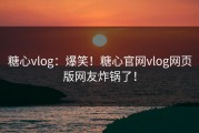 糖心vlog：爆笑！糖心官网vlog网页版网友炸锅了！