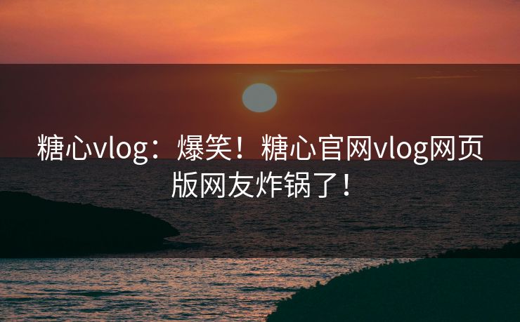 糖心vlog：爆笑！糖心官网vlog网页版网友炸锅了！